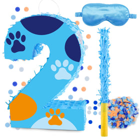 RUISUER 16-inch number 2 dog paw pinata ready for party decor and photos