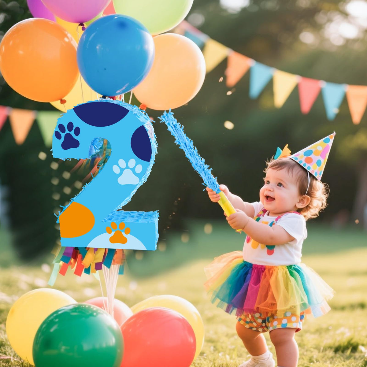 RUISUER vibrant dog paw pinata design boosts party visual appeal
