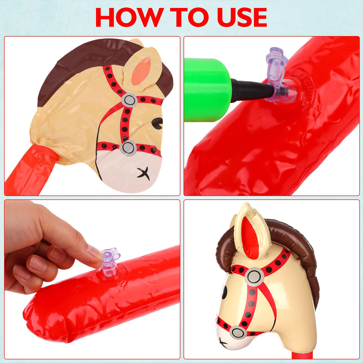 RUIYELE pink horse stick decor adds whimsy to western-themed celebrations.