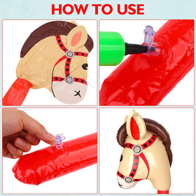 RUIYELE pink horse stick decor adds whimsy to western-themed celebrations.