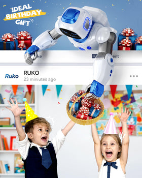 Ruko 1088 app-controlled robot with interactive screen for easy learning.