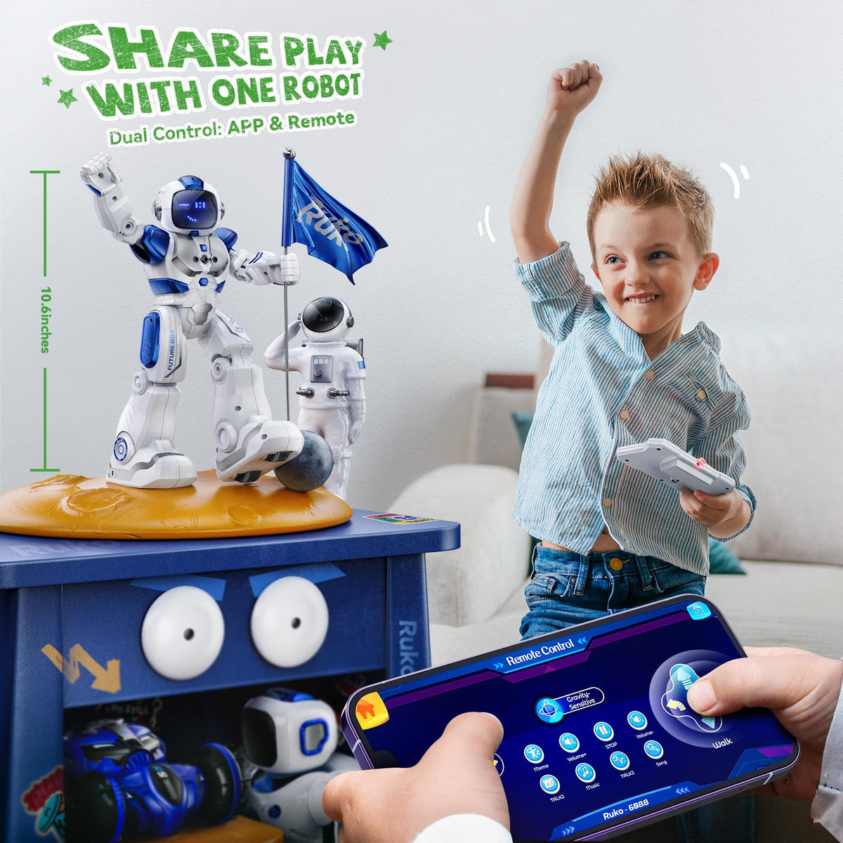 Ruko 6088 singing-dancing mode delivers music-backed action for joyful sessions.