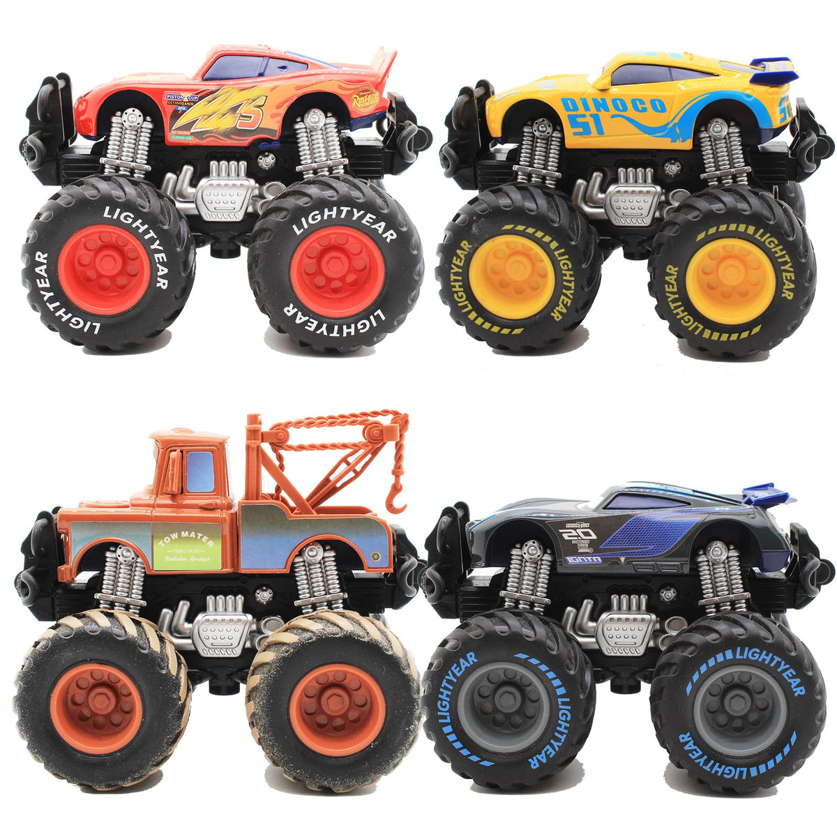 RULBAMN Tow Mater die-cast body close-up shows sturdy play
