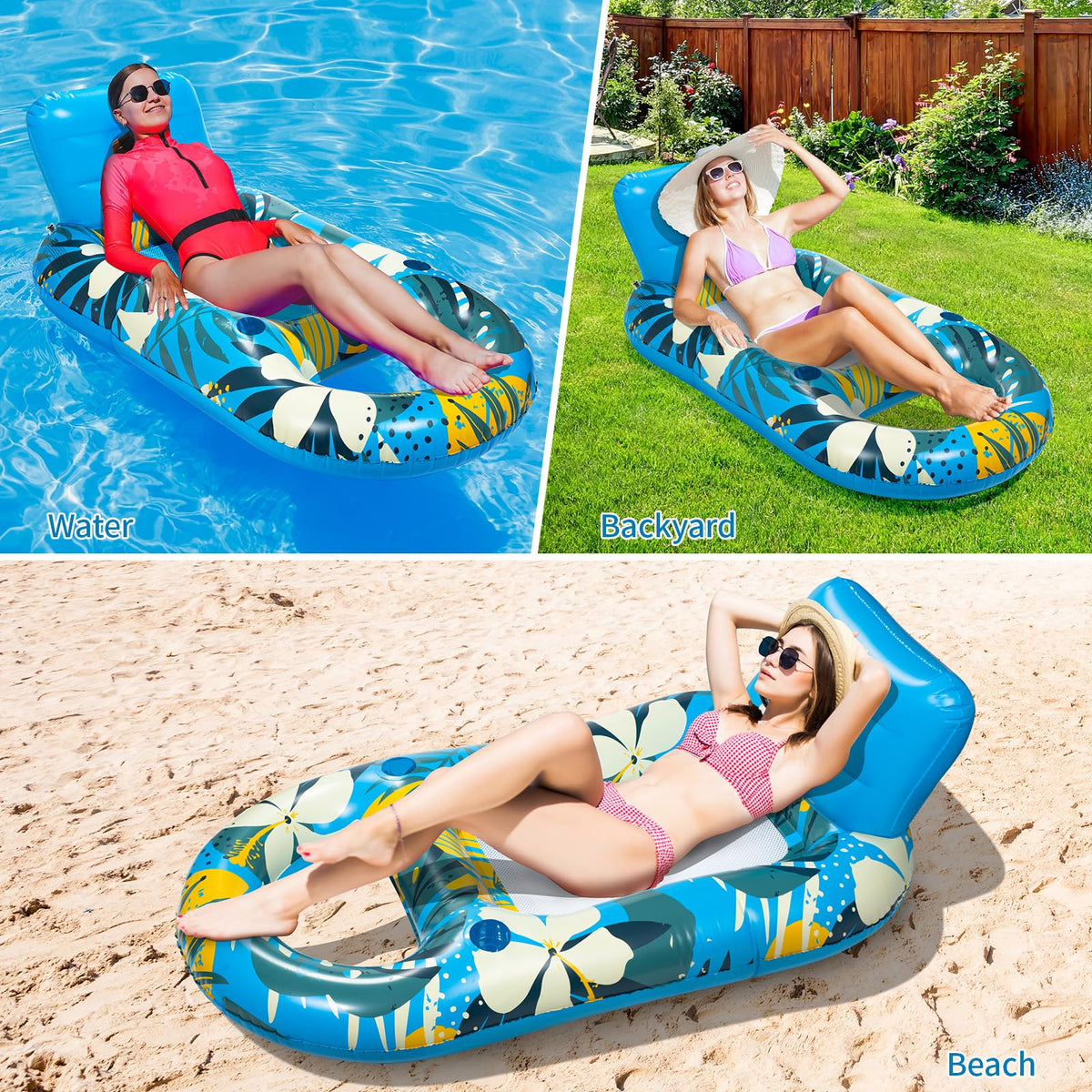 RULBAS adult pool lounger on water for versatile use