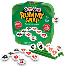 Rummy Snap full-size tiles form a growing grid for family play.