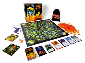 Runaway Parade Fire Tower Deluxe game board features vivid artwork, boosting immersion during rounds.