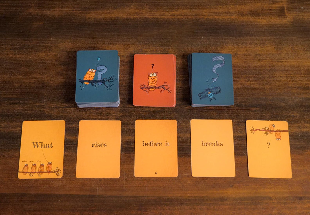 Runaway Parade Games illustrated cards, retro owl art that delights players of all ages.