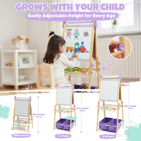 Rundad storage shelves and hooks keep brushes organized and within reach.