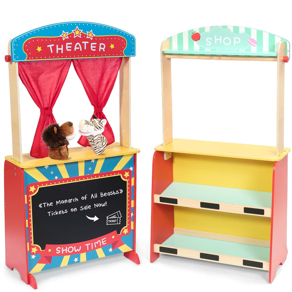 Rundad puppet theater front view for immersive storytelling sessions.