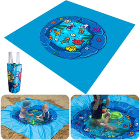 RunNico beach pool mat with cartoon ocean animals for imaginative toddler water play