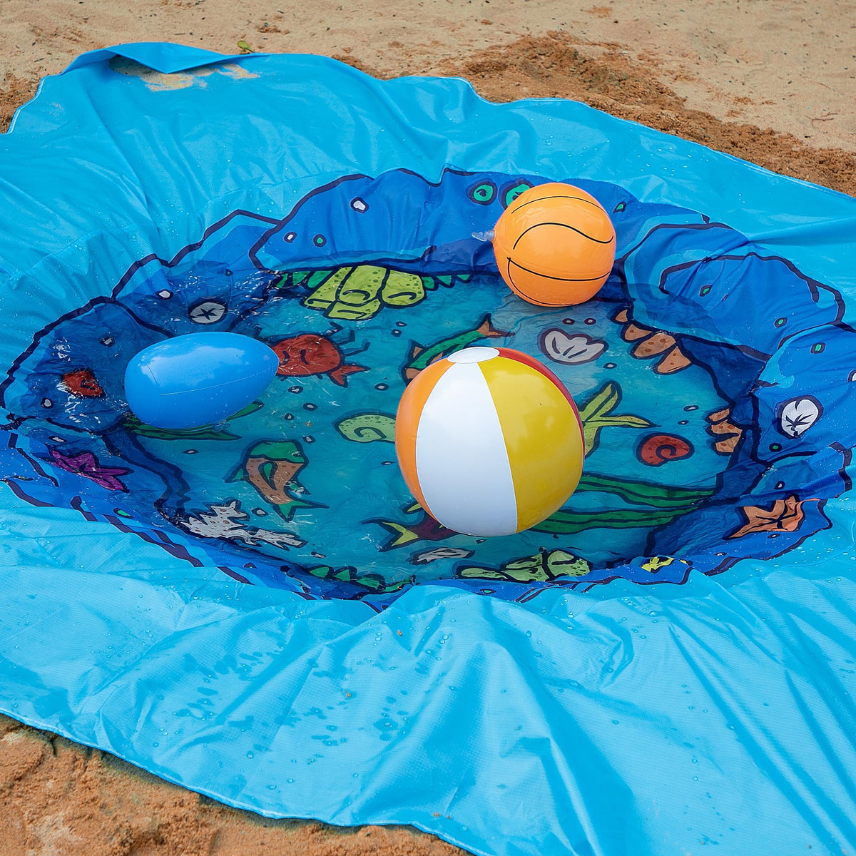 Vibrant cartoon patterns spark seaside imagination for children