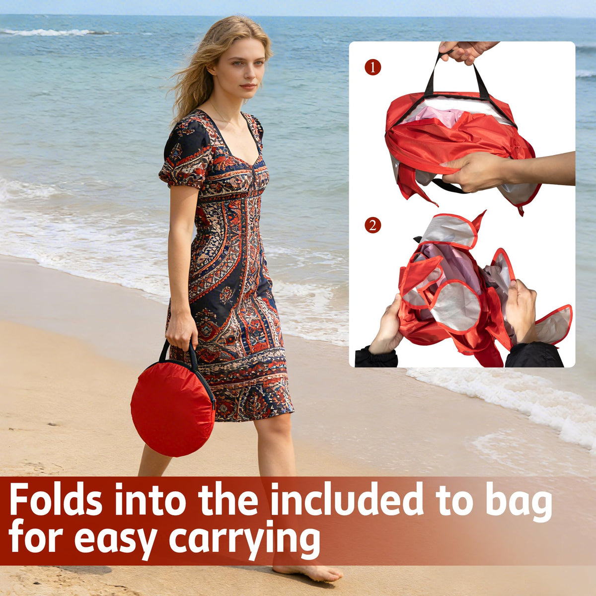 RunNico crab pool bright red color adds summer vibes to outdoor scenes