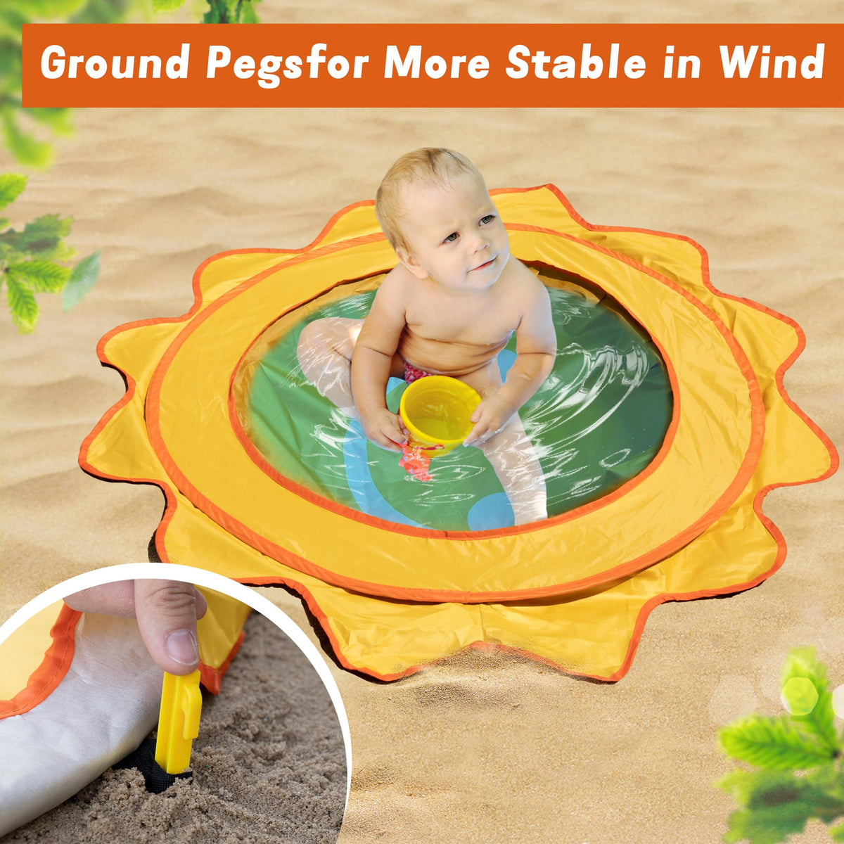 RunNico cute yellow sun design on pool for cheerful outdoor time