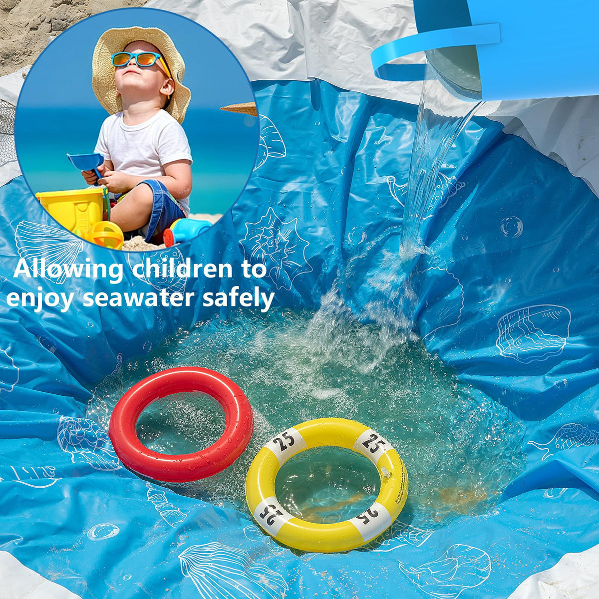RunNico non-toxic PVC material ensures durable, safe use on beach or pool.