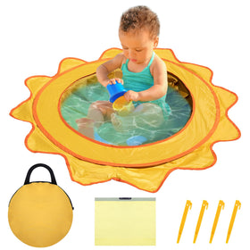 RunNico pop-up beach pool showing quick setup for toddler sunny day play