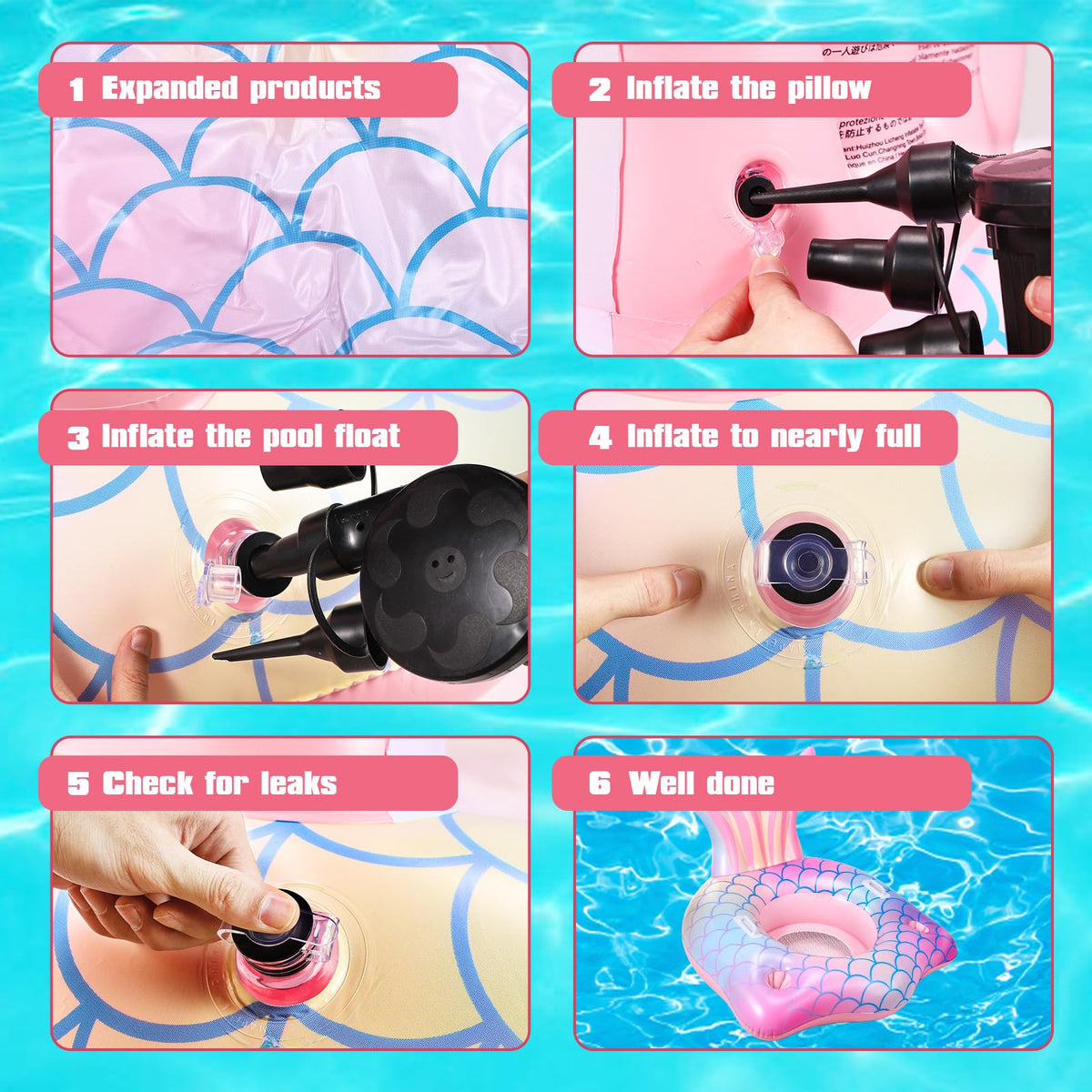Runpon simple inflating-deflating pump helps pack away compactly.