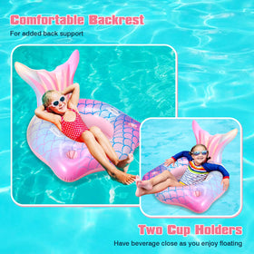 Runpon pool float with two armrests provides comfortable support while you relax.