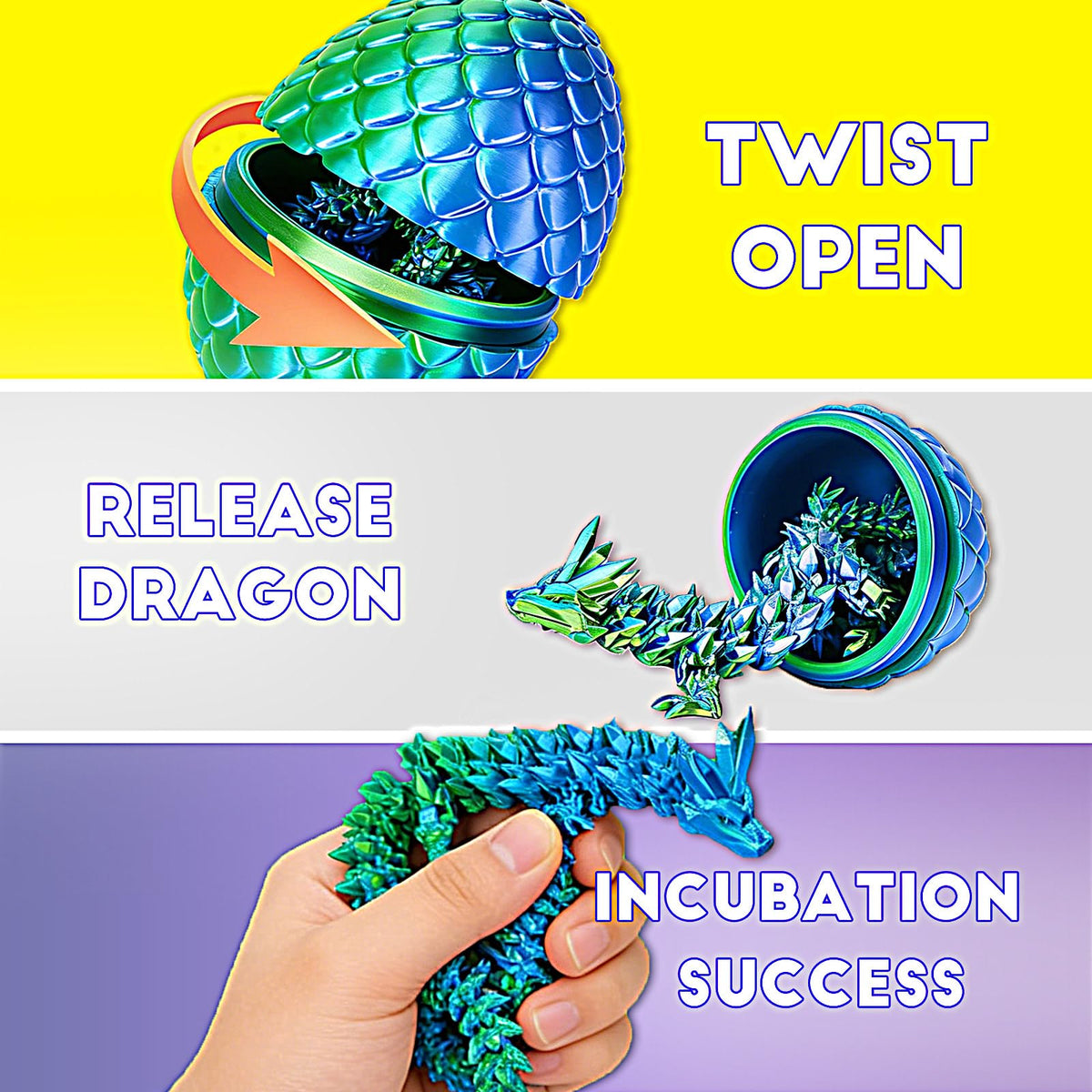 RURING magical decor dragon egg set for shelves or desks
