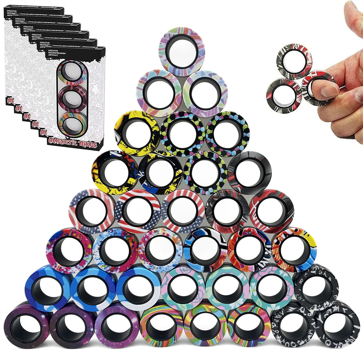 RURING magnetic rings fidget with spin action for focus and calm