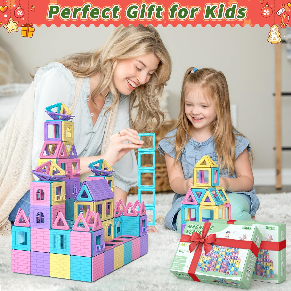 Rurvale magnetic tiles suit indoor and outdoor play sessions with easy storage.