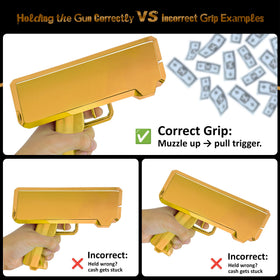 RUVINCE money gun handheld in a lively party scene