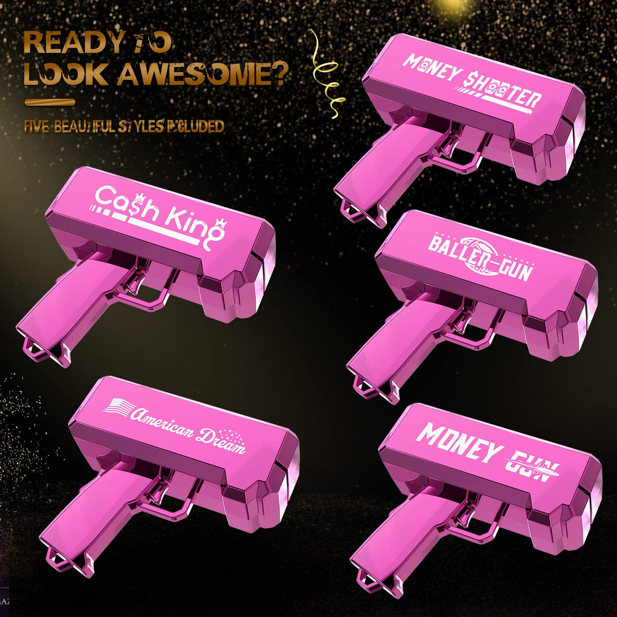 RUVINCE Money Gun open top cover loading with toy papers.