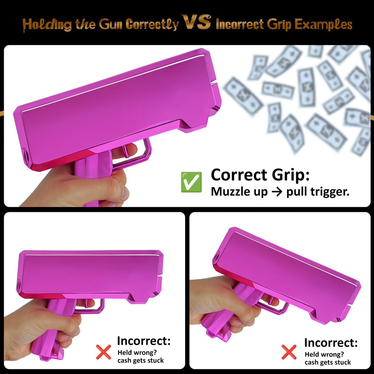 RUVINCE Money Gun suitable for both movies and party scenes.