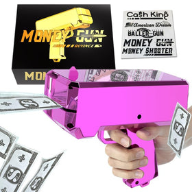 RUVINCE Money Gun in action shows realistic prop effect for movies and parties.