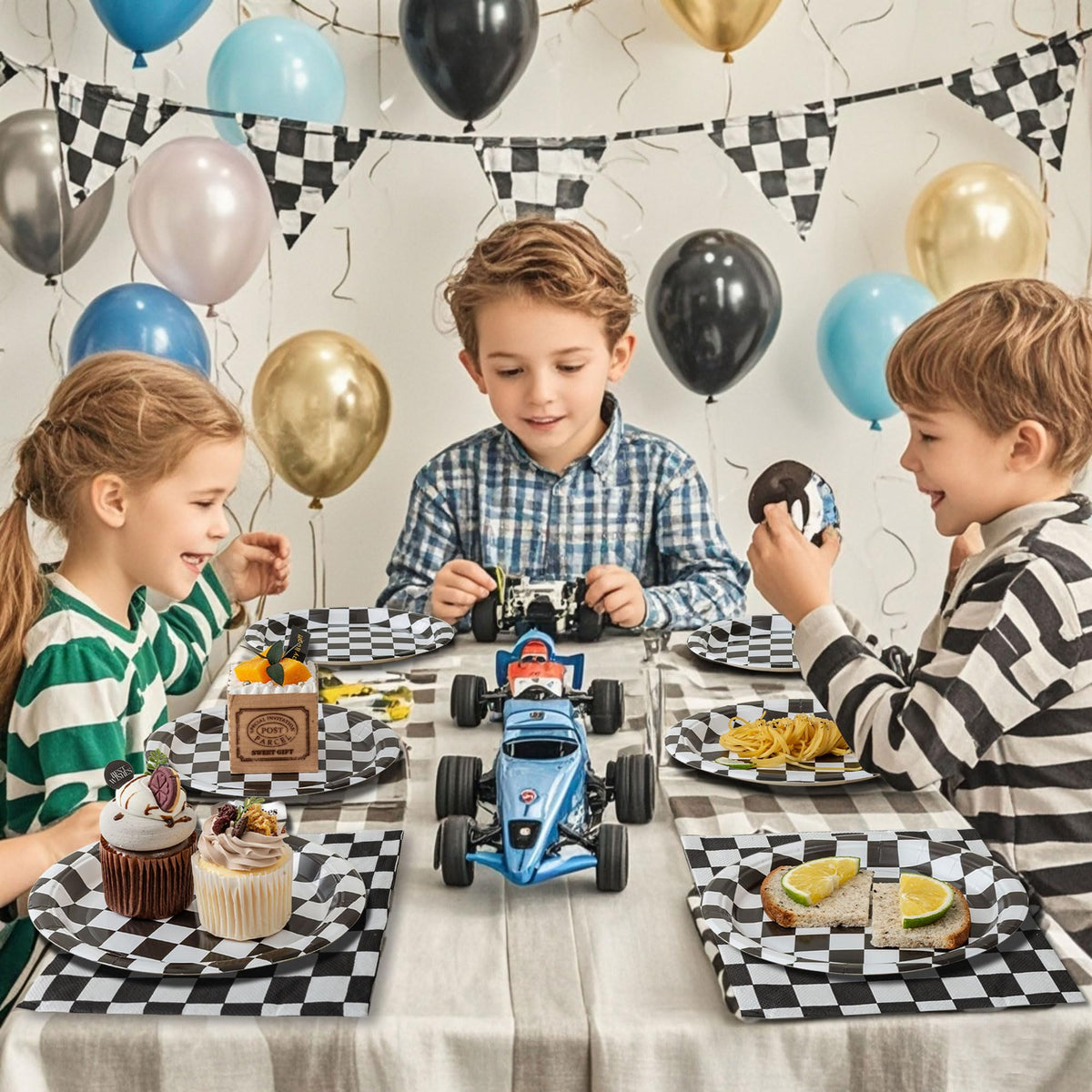 RVXHUA race car napkins enable quick cleanup after snacks.