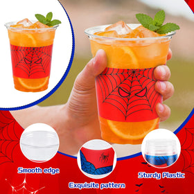 RXLWYUNLAE stack of disposable plastic spider web cups