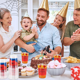 RXLWYUNLAE holiday and birthday themed spider web cups