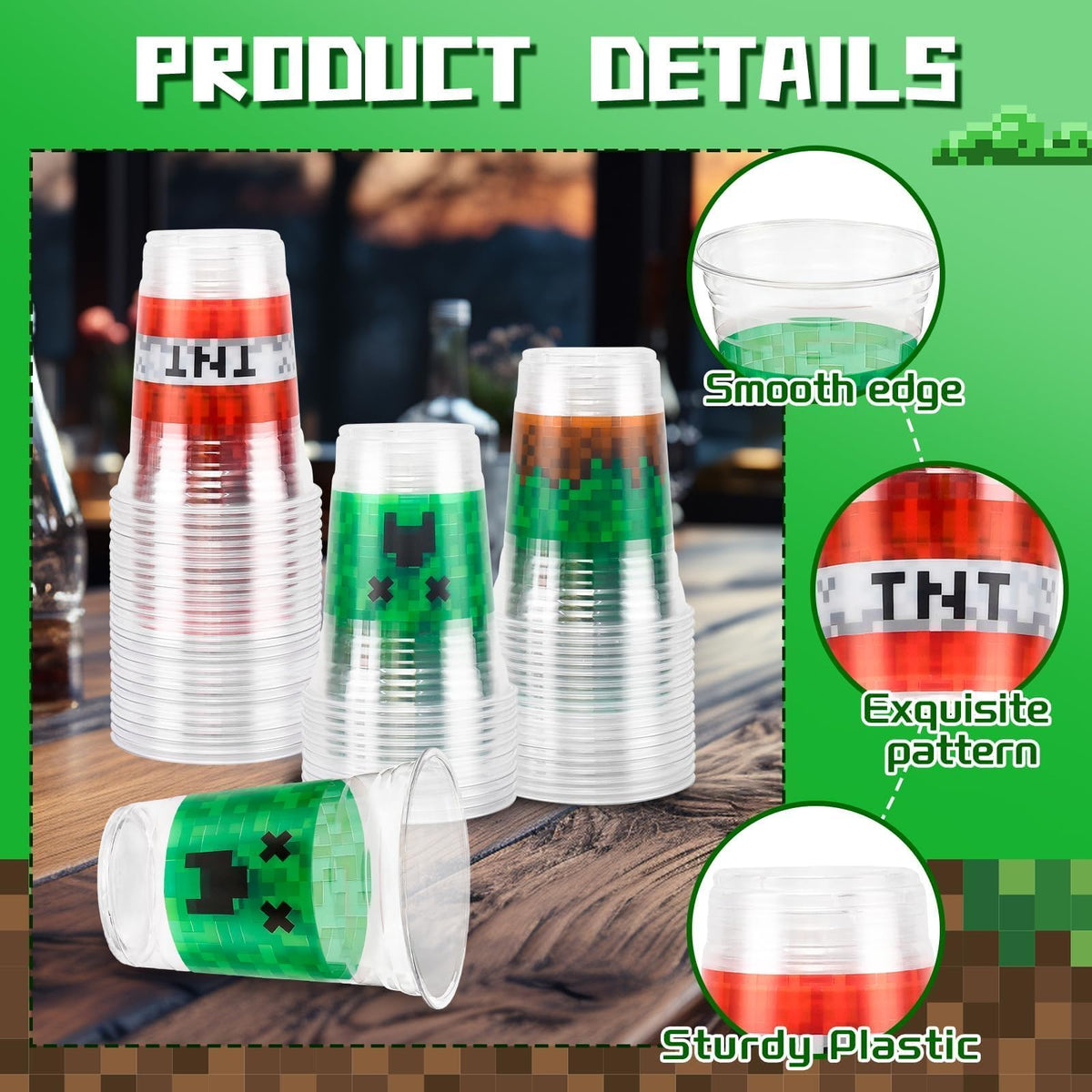RXLWYUNLAE pixel cups 16oz design-3 pair vibrant colors with versatile serving