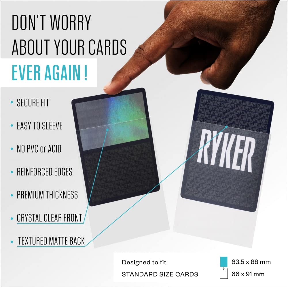 Ryker sleeves crystal clear archival safe protectors showcase card fronts