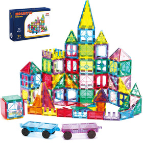 Ryoichi magnetic tiles set with 138 pieces enables open-ended creativity and learning