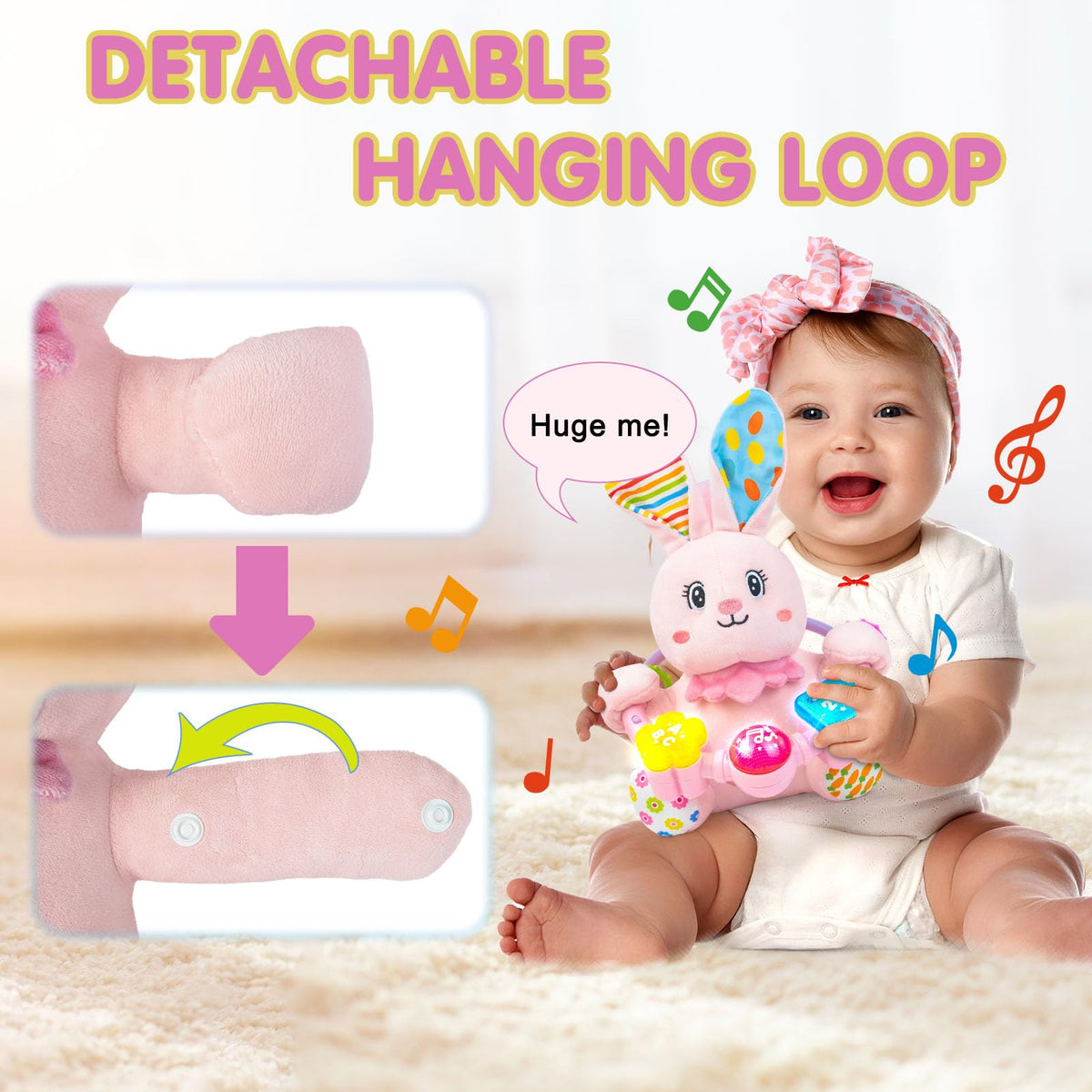 Ryotagift rabbit with removable grip ring for easy cleaning and hygienic toy care.