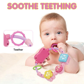 Ryotagift pink bunny featuring light-up music ideal for nap time routines.