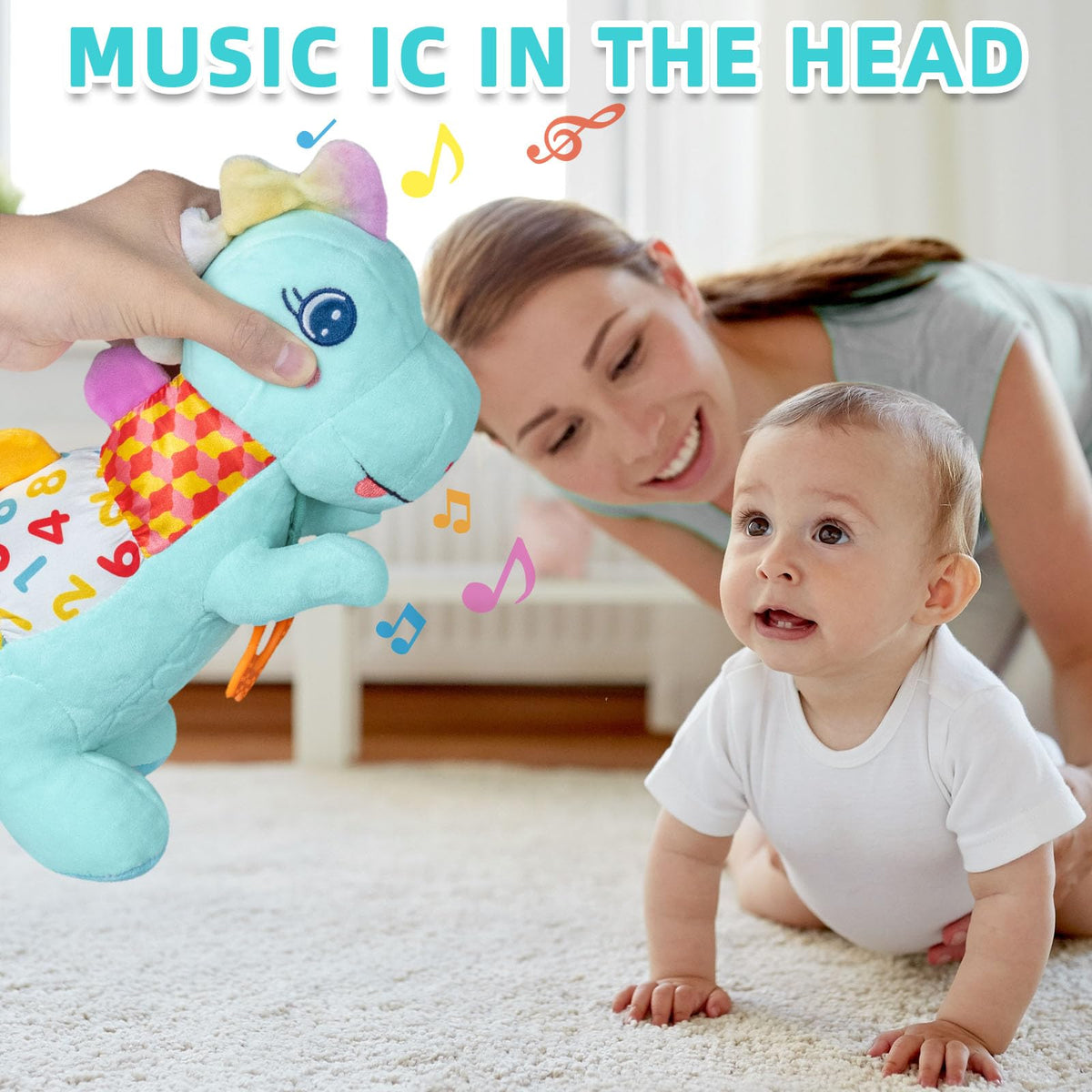 Ryotagift Dino toy tail bell adds varied sounds during play.