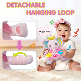 Ryotagift elephant tummy time companion with soft plush texture