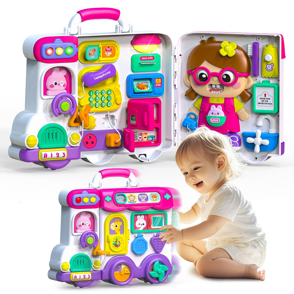 Ryotagift busy board 54in1 activity panel supports fine motor development through varied play