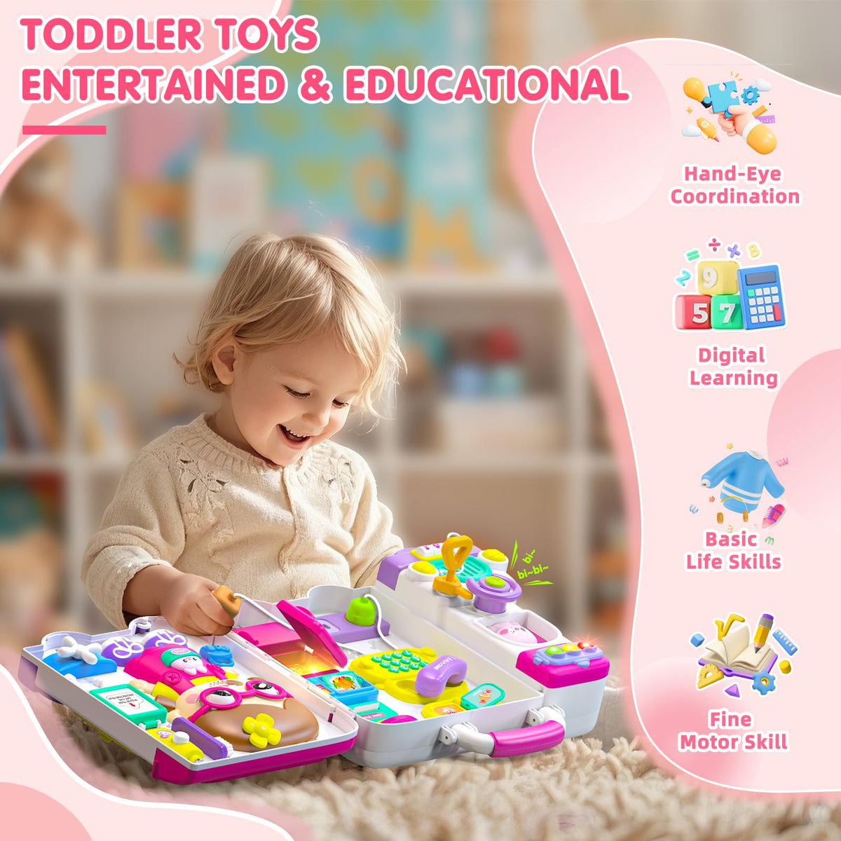 Ryotagift busy board bilingual learning with numbers and colors to boost language exposure