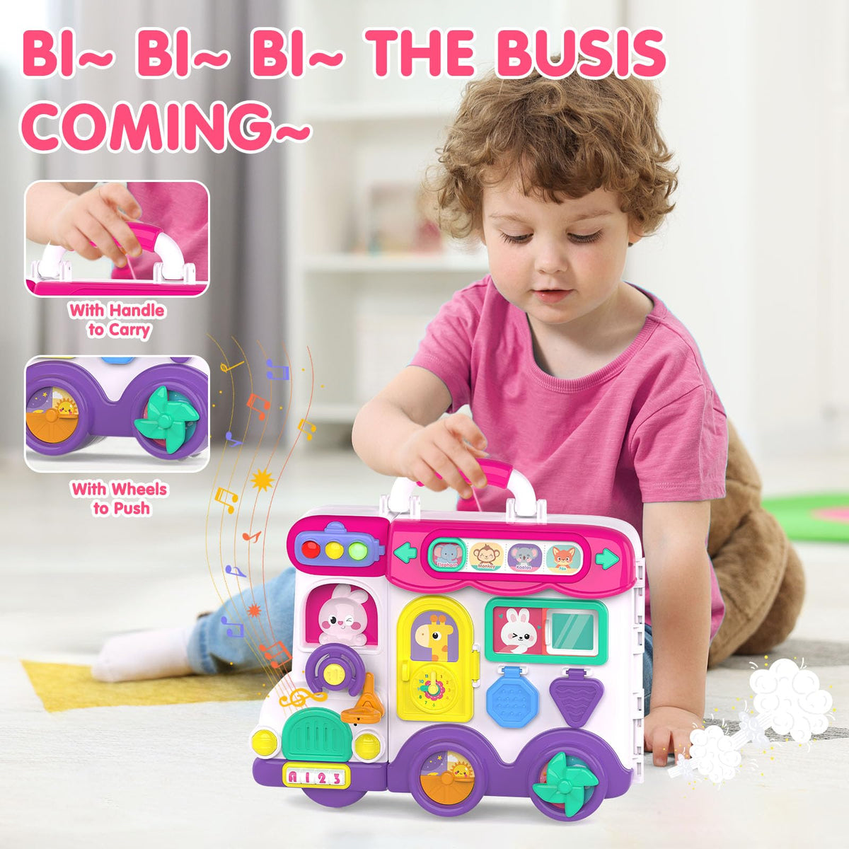 Ryotagift busy board with buttons and pulls promotes finger dexterity