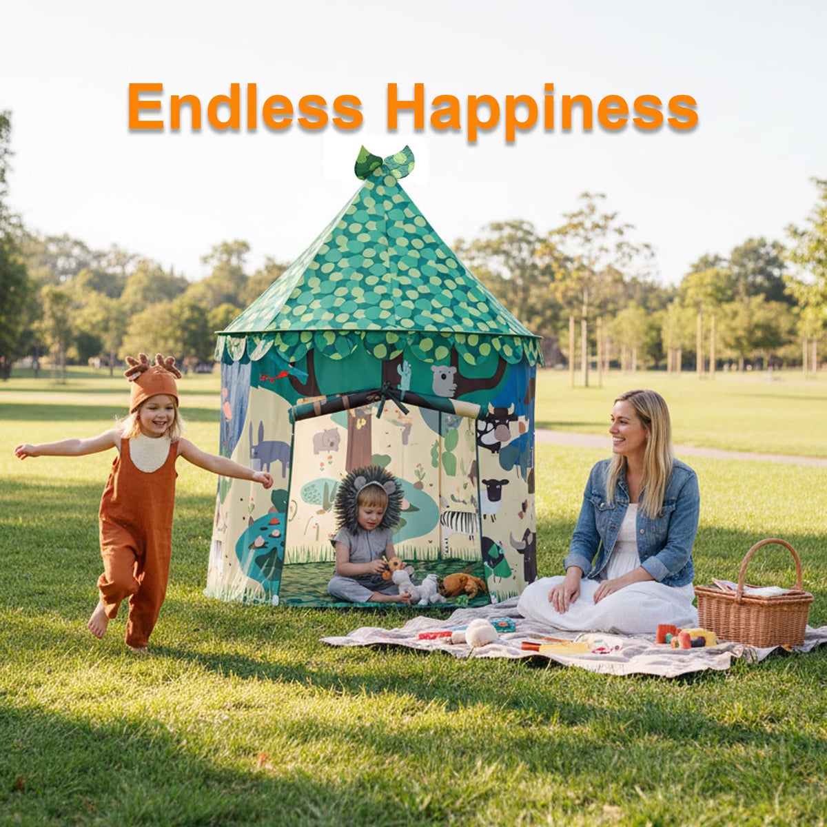 Ryssin indoor outdoor play tent suitable for various spaces.