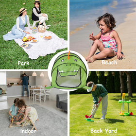 Ryssin dinosaur tent designed for indoor and outdoor use anywhere.