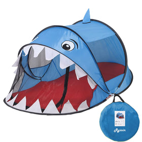 Ryssin pop up tent kids shark playhouse opened for imaginative indoor or outdoor play
