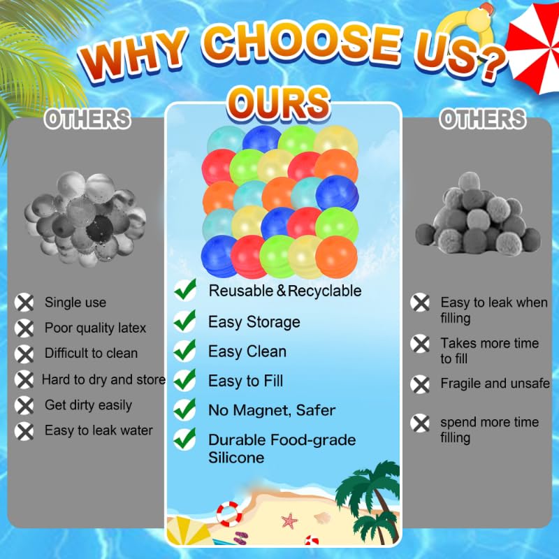 RYTABEE water balloons with magnet-free closure designed for safe kids' play