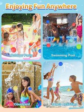 Outdoor play setup with RYTABEE water balloons in yard or beach