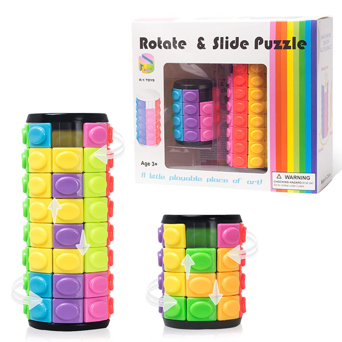 Rytoys Rotate and Slide Puzzle 4-layer in hand for focused tactile play.