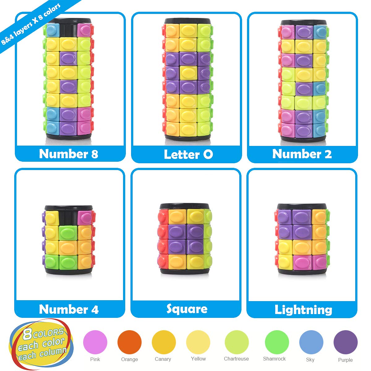 Rytoys Rotate and Slide Puzzle 8-layer colorful pieces restoring order.
