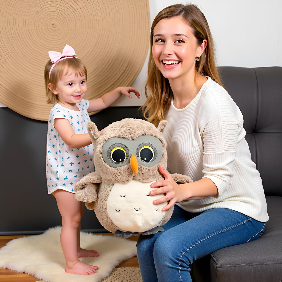 Ryttir soft hypoallergenic owl plush crafted for safe daily cuddling.