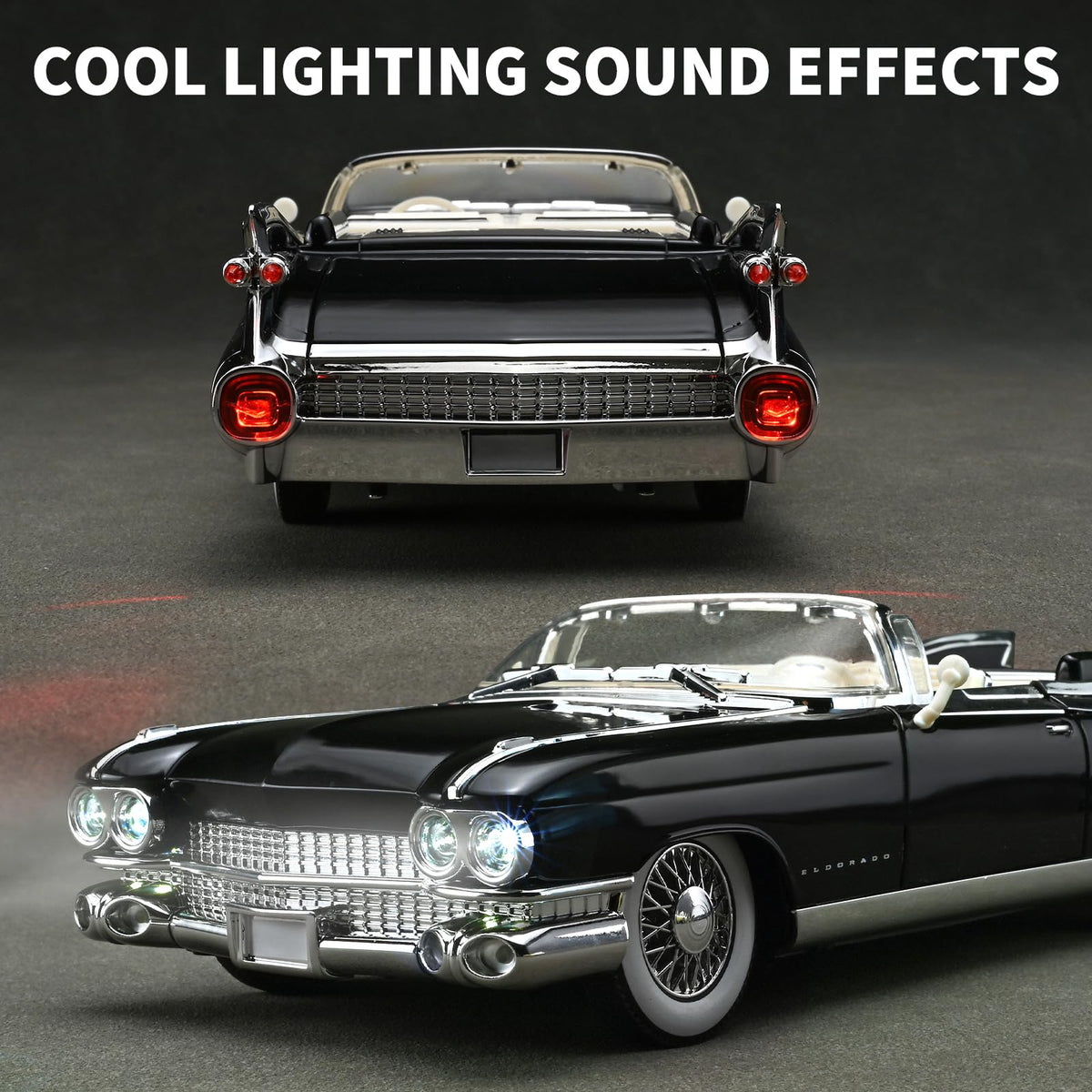 RZAPE Eldorado 1:24 diecast front view in black with bold grille